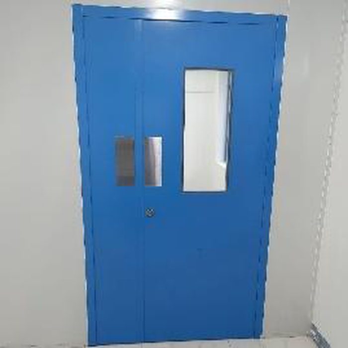 Cleanroom door with vision panel