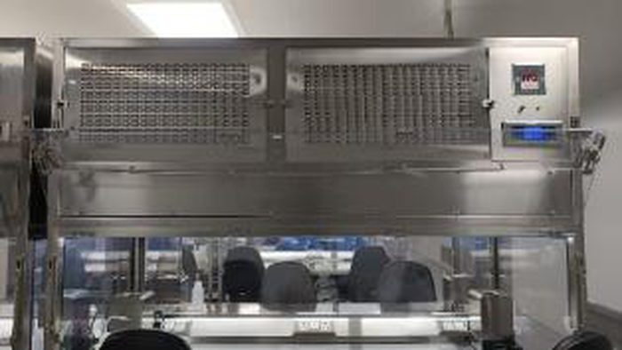 Stainless steel fume hood interior