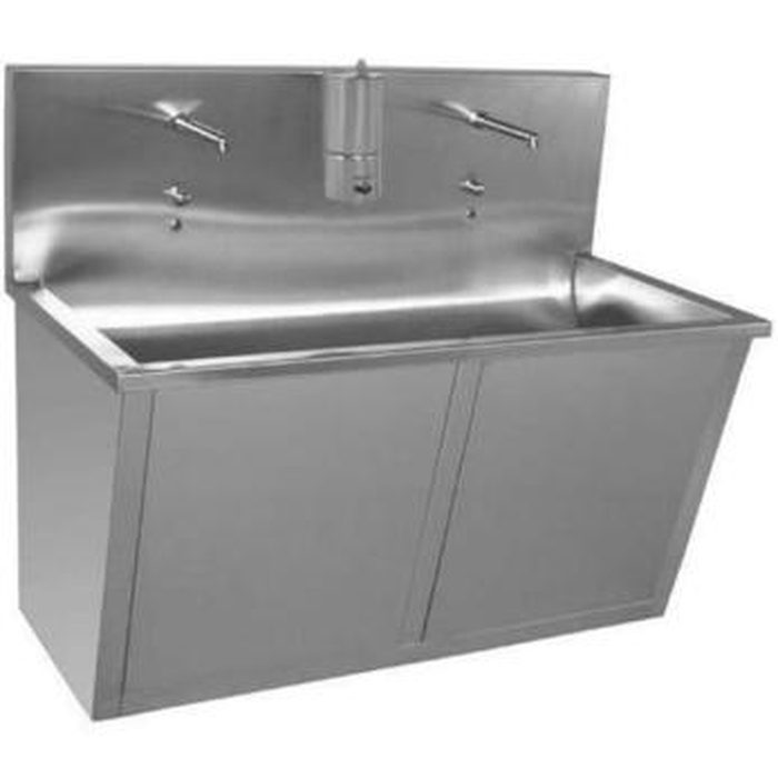 Stainless steel laboratory sink and scrub unit